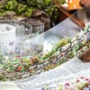 [Vibrant Washi Tape] Vibrant Mixed Colors Floral Wall Decor Washi Tape | PET Sticker Roll for DIY Crafts, Scrapbooking, and Journaling with Stone Wall Design, Scrapbook Stickers
