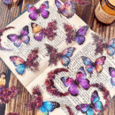 One Pack of 30 Butterfly Floral Hand Account DIY Decoration Stickers