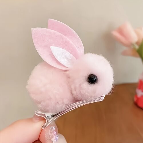 2pcs Adorable Easter Bunny Hair Clips - Fluffy Feather Design, Warm 3D Rabbit Ears for Women - Perfect for Parties & Daily Wear, Festive Hair Accessory | Playful Accessory | Soft Texture, Bunny Accessories