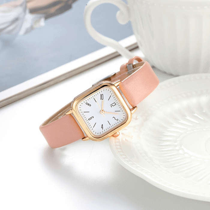 Ladies Square Quartz Watch with Faux Leather Strap And Zinc Alloy Case - Image 21