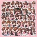 54pcs Cute Love Couple Waterproof Vinyl Stickers - Romantic Decor for Laptops, Glasses, Water Bottles & Notebooks - Reusable, Mixed Colors, Perfect Gift for Him & Her