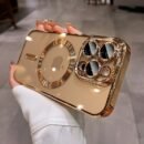 Luxury Plating Transparent Magnetic Wireless Charging Phone Case for Iphone 11/12/13/14/15/16 Pro Max Plus with Lens Protection Shockproof Clear Soft Cover