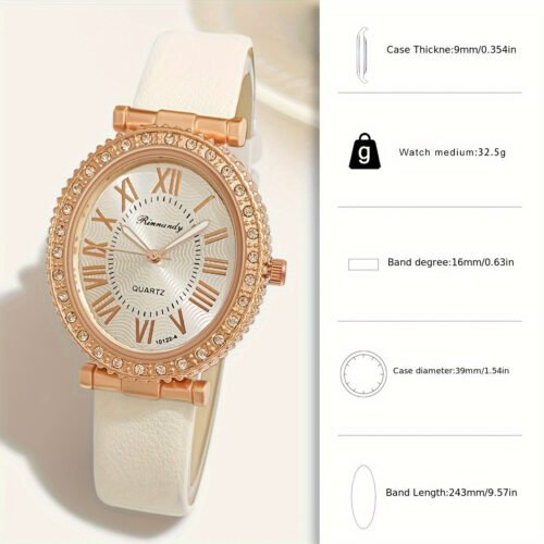 Popular Women's Casual Business Quartz Watch Faux Leather Strap Wristwatch Student