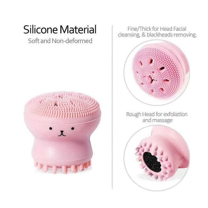 1pc Octopus-Shaped Bubble Maker, Silicone Facial Cleansing Brush, Deep Cleanse Face, Makeup Removal Tool, Portable Multi-functional Beauty Gadget For Gentle Deep Cleansing Massage - Image 4