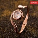 Luxury Ladies' Novelty Bracelet Watch, Round Alloy Case, Quartz Movement, Non, Gift for Her