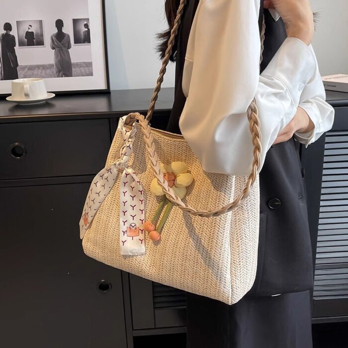 3 Styles Available Women'S Woven Crossbody Bag with Large Capacity, Summer Handbag Shoulder Bag, Beach Tote Bag, Suitable for Outings, Vacation Travel, Shopping - Image 2