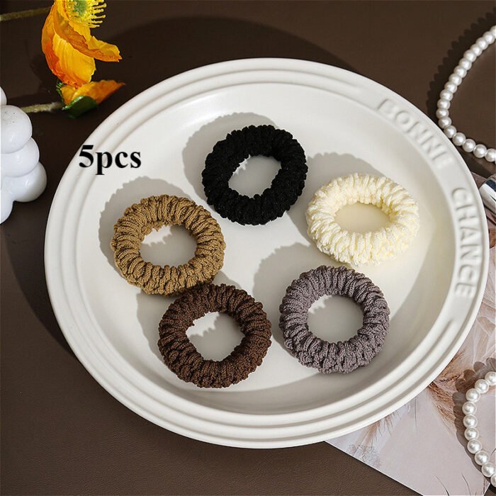 5pcs Set of Korean Style High Elasticity Plus Wide Thickened Hair Ties, Hair Rings, Durable, Simple and Advanced Hair Ropes for Women'S Hair Accessories - Image 5