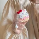 For Hello Kitty Ice Cream-Shaped Silicone Case for AirPods Pro with Keychain - Cute Cartoon Design, Anti-Fall & Durable Protective Cover, Mixed Colors, Airpod Storage Case