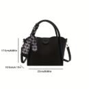 2024 New Women's Retro Korean-Style High Quality Commuting Shoulder Bag with Detachable Strap & Magnetic Closure - Light Brown/White/Black