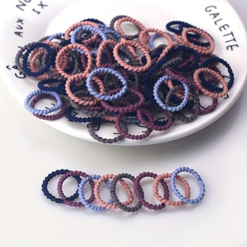 20pcs/50pcs (Color Random) Korean Scrunchie Hair Accessories Head Rope Thumb Circle Does Not Hurt Hair Band Tie Hair Female High Elastic Seamless Rubber Band High Quality Female