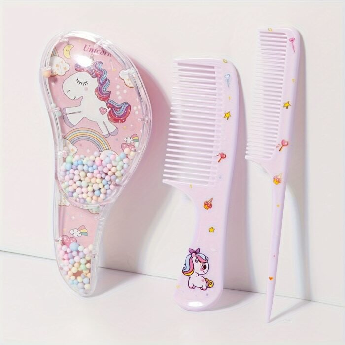 3pcs Cartoon Hair Comb Set - Wet & Dry Use, Detangling & Styling Brushes for All Hair Types, Durable ABS Plastic Handle, Perfect Gift Idea - Image 6