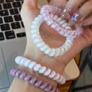 Pack of 4 Korean Jelly Color Telephone Cord Hair Ties Cute and Fresh Non-Damaging High Elasticity Headband for Women
