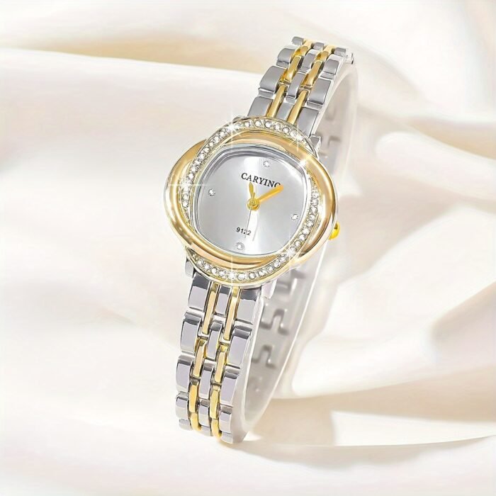 Elegant Women's Quartz Watch with Rhinestone Accents - Chic Zinc Alloy Bracelet Design, Perfect for Dates, Parties & Birthday Gifts, Unique, Fashion, Elegant Style - Image 3
