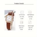 Ladies Square Quartz Watch with Faux Leather Strap And Zinc Alloy Case