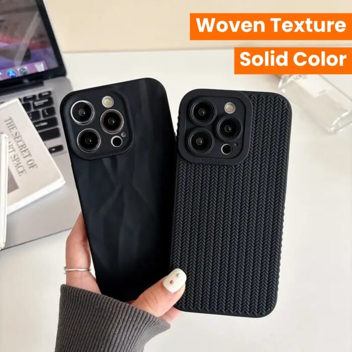 Set of 2 Solid Color Phone Cases with Woven Texture, Compatible with Iphone 15/14/13/12/11/Pro/Plus/Pro Max. - Image 15