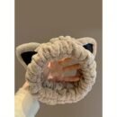 1pc Fluffy Head Band Lovely Kitten Ears Head Hoop Elastic Head Wear Water Absorbent Hair Wear For Face Washing Make Up Skincare
