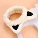 1pc Fluffy Head Band Lovely Kitten Ears Head Hoop Elastic Head Wear Water Absorbent Hair Wear For Face Washing Make Up Skincare