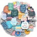 50pcs Inspirational Quote Stickers - Motivational and Positive Affirmation Stickers for Adults, Teachers, Vision Board, Journaling, Scrapbooking, and Water Bottles