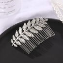 Elegant Leaf-Inspired Metal Hair Comb for Women - Vintage & Minimalist Style, Alloy, Monochrome with Intricate Leaf Design - Ideal for Bangs & Updos