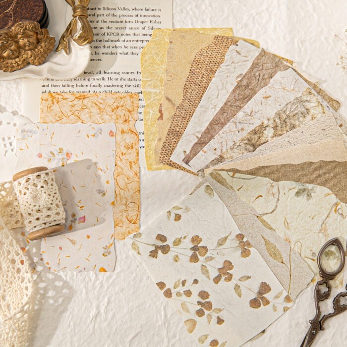 [28 Sheets Scrapbooking Paper] Premium 28 Sheets Light & Shadow Scrapbooking Paper | Vintage Floral & Textured Patterns, Cardstock for DIY Crafts, Journaling, Collage Art, Gift Wrapping, Home Decor, Scrapbooking Supplies - Image 3