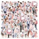 Etori Romantic Couple Stickers - 30 pcs (15 Designs x 2), PET Waterproof Reusable Stickers for Scrapbooking, Crafting, Laptops & Phones, Assorted Love-Themed Irregular Shapes, Suitable for Ages 14+