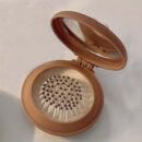 1pc Mini Portable Folding Hair Brush with Integrated Mirror, Scalp Massage Comb with Air Cushion Base for All Hair Types - Travel-Friendly Hair Care Accessory
