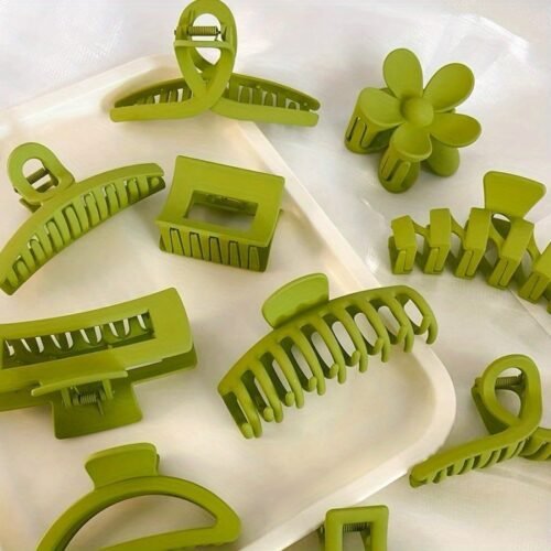 8 Pieces of Adult Hair Clips: Large Size, Shark Clip, Grip Clip, Gradient Combination Set, Hair Accessory Edge Clips - Suitable for Ages 14 and Up, Resin Material, Rectangular Shape, Bow and Flower Designs, Large Size, Set of 8, Elegant and Sweet Style