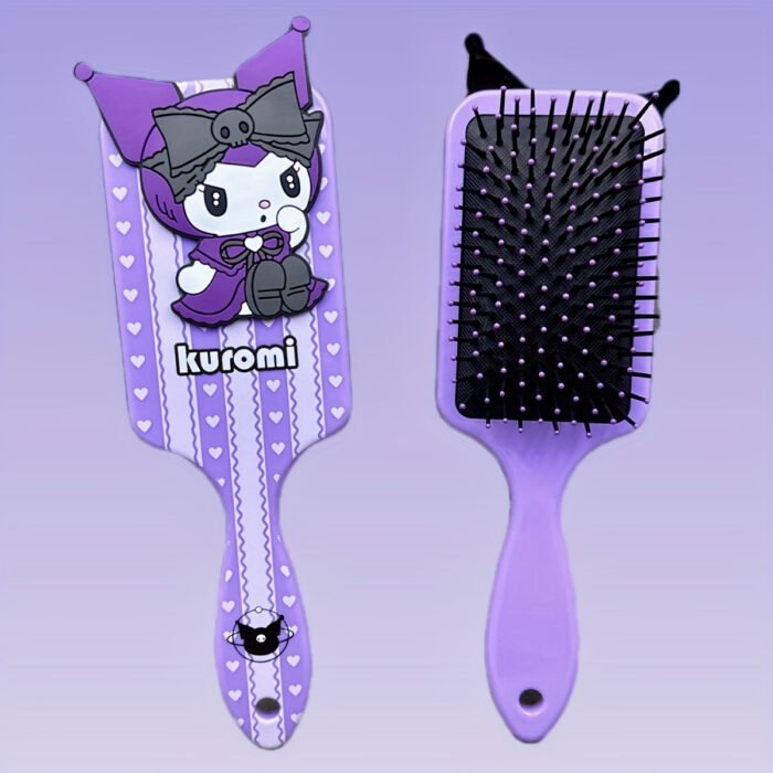 1pc Sanrio Kuromi & for My Melody Air Cushion Comb - Gentle Detangling, Suitable for All Hair Types, Fashionable Cartoon Design, Portable Massage Comb for Women, ABS Plastic Handle, Plastic Bristles, Finishing Comb, Sanrio - Image 2