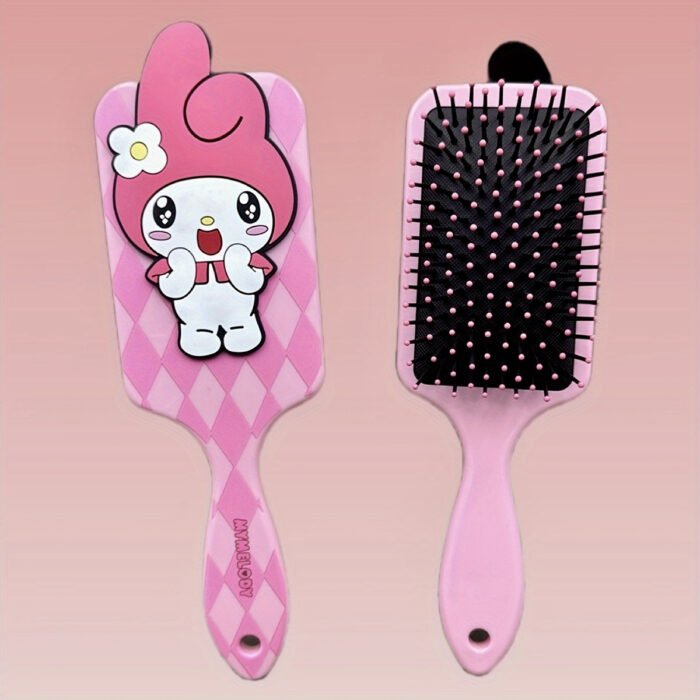 1pc Sanrio Kuromi & for My Melody Air Cushion Comb - Gentle Detangling, Suitable for All Hair Types, Fashionable Cartoon Design, Portable Massage Comb for Women, ABS Plastic Handle, Plastic Bristles, Finishing Comb, Sanrio - Image 4