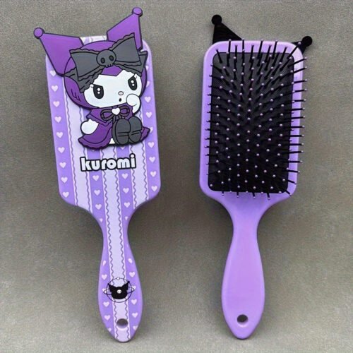 1pc Sanrio Kuromi & for My Melody Air Cushion Comb - Gentle Detangling, Suitable for All Hair Types, Fashionable Cartoon Design, Portable Massage Comb for Women, ABS Plastic Handle, Plastic Bristles, Finishing Comb, Sanrio