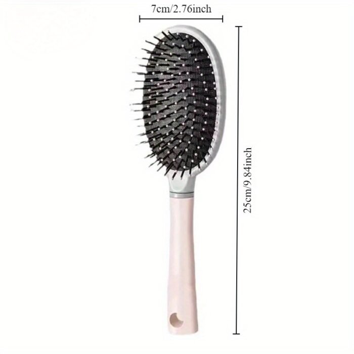 Pink Airbag Comb for Men & Women - Detangling & Massage Brush with Dense Bristles, Ergonomic ABS Plastic Handle for Wet/Dry Hair, Curly/Long Hair Friendly, Scalp Massage Brush | Sleek Style | Lightweight Comb - Image 4