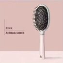 Pink Airbag Comb for Men & Women - Detangling & Massage Brush with Dense Bristles, Ergonomic ABS Plastic Handle for Wet/Dry Hair, Curly/Long Hair Friendly, Scalp Massage Brush | Sleek Style | Lightweight Comb