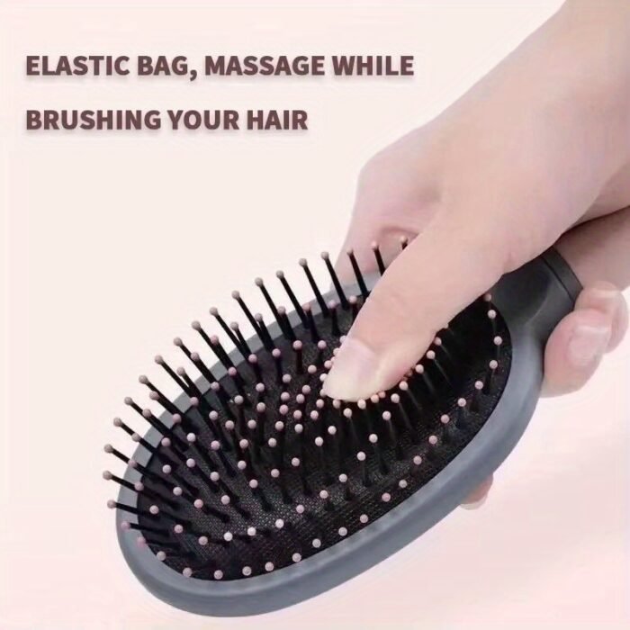 Pink Airbag Comb for Men & Women - Detangling & Massage Brush with Dense Bristles, Ergonomic ABS Plastic Handle for Wet/Dry Hair, Curly/Long Hair Friendly, Scalp Massage Brush | Sleek Style | Lightweight Comb - Image 7