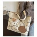 Commuter Japanese Style Cartoon Insulated Large Capacity Student Tote Bag for