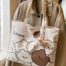 Commuter Japanese Style Cartoon Insulated Large Capacity Student Tote Bag for