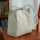 Wenyesen Series Women's Minimalist Urban Bucket Bag - Durable Commuter Handbag with Zipper Closure, Spacious Light Beige/Light Gray/Grey Shoulder Bag for Work & Everyday Use, Versatile Tote, Clean Aesthetic, Sturdy Construction, Functional Tote, Daily Commuters