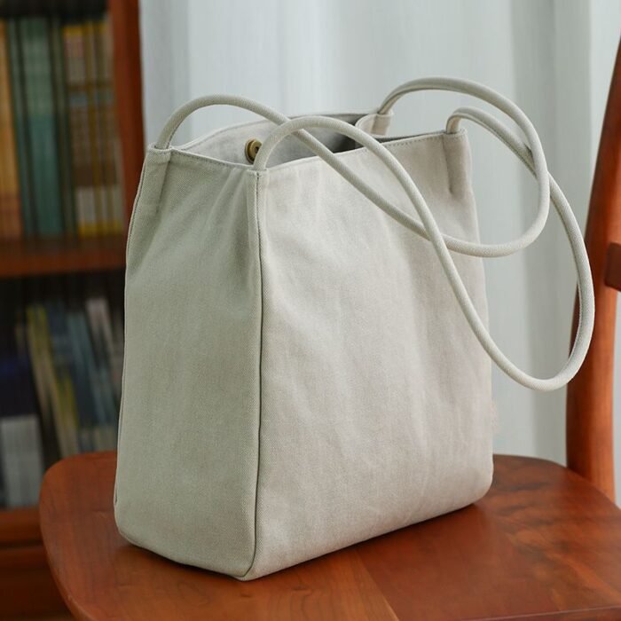 Wenyesen Series Women's Minimalist Urban Bucket Bag - Durable Commuter Handbag with Zipper Closure, Spacious Light Beige/Light Gray/Grey Shoulder Bag for Work & Everyday Use, Versatile Tote, Clean Aesthetic, Sturdy Construction, Functional Tote, Daily Commuters - Image 7