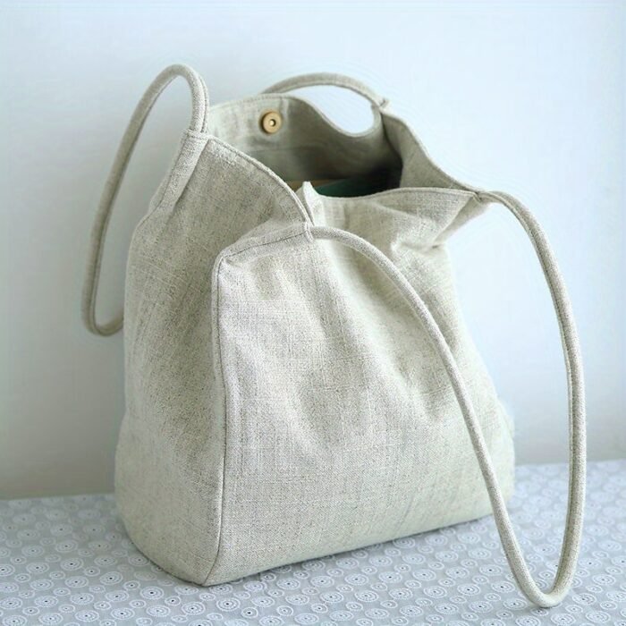 Wenyesen Series Women's Minimalist Urban Bucket Bag - Durable Commuter Handbag with Zipper Closure, Spacious Light Beige/Light Gray/Grey Shoulder Bag for Work & Everyday Use, Versatile Tote, Clean Aesthetic, Sturdy Construction, Functional Tote, Daily Commuters - Image 6