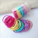 100pcs Vibrant Plain Color Hair Ties - Soft, Elastic, and Gentle Hair Bands for Ponytails, Daily Hair Accessories for Girls and Women of All Ages