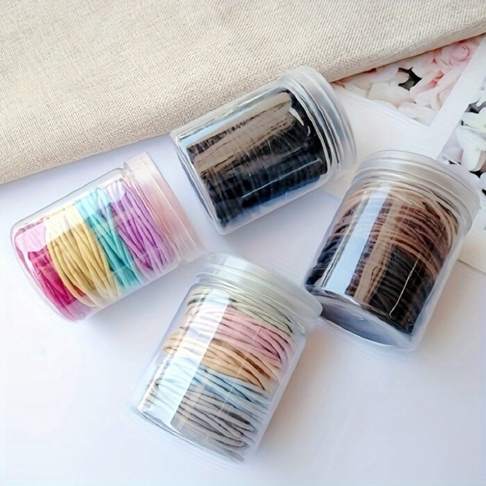 100pcs Vibrant Plain Color Hair Ties - Soft, Elastic, and Gentle Hair Bands for Ponytails, Daily Hair Accessories for Girls and Women of All Ages - Image 4