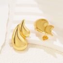 Pair of Chic Dual-Tear Drop Stainless Steel Stud Earrings - Hypoallergenic, Versatile & Luxurious Design for Women'S Daily Wear or Evening Events