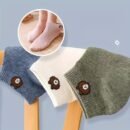 5 Pairs Couple'S Cartoon Bear Pattern Short Socks, 100% Polyester Knit Fabric, Breathable Comfortable Casual Ankle Socks, Hand Wash - 120g/m²