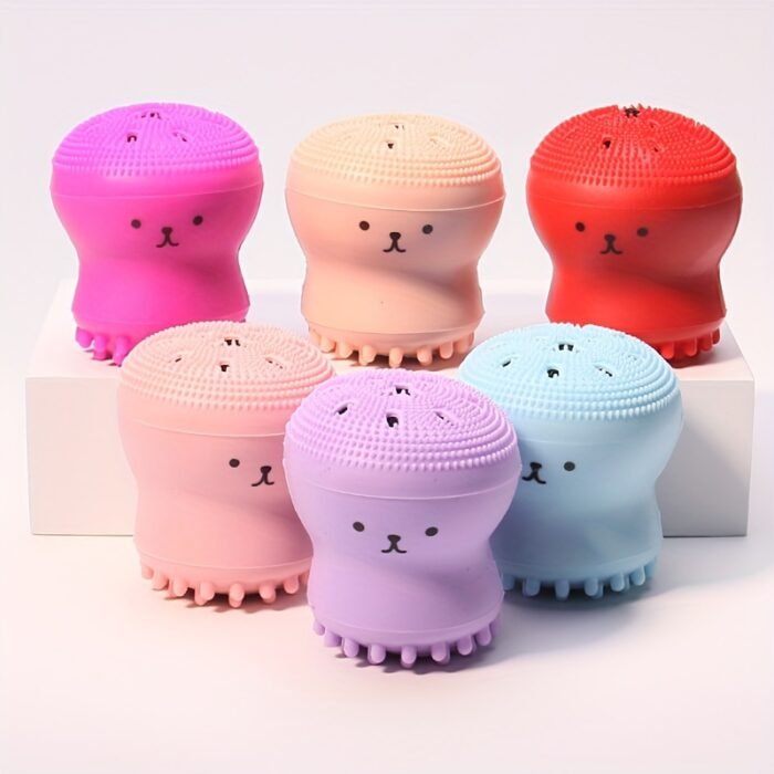 1pc Octopus-Shaped Bubble Maker, Silicone Facial Cleansing Brush, Deep Cleanse Face, Makeup Removal Tool, Portable Multi-functional Beauty Gadget For Gentle Deep Cleansing Massage