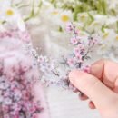 30-Pack Plant Floral Branch PET Decorative Stickers, Mixed Color Self-Adhesive Plastic Craft Embellishments with Crystal Accents, Glossy Finish, Irregular Shapes for Scrapbooking and Journaling