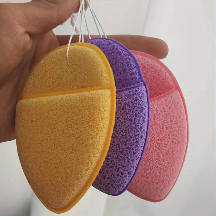 3pcs Adult Exfoliating Facial Cleansing Sponges, Latex-Free, Unscented, Makeup Remover, Deep Blackhead Removal, Glove Shape Skincare Tools for All Skin Types, Face Skin Care - Image 2