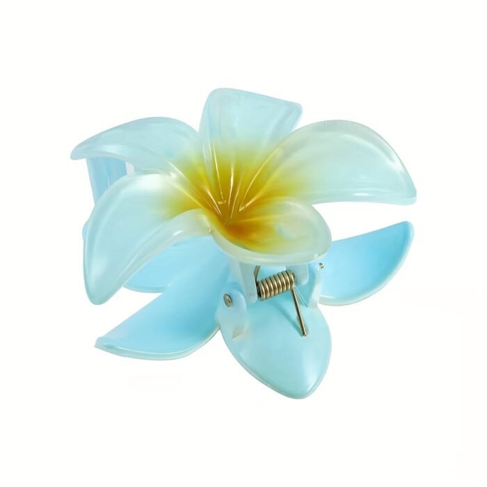 Floral Gradient Scrunchie Hair Clip - Beach Vacation Hair Accessory with Blue & White Flowers, Secure Grip Non-Slip Hair Clip for Women, All-Season Versatile Hairpin for Casual & Formal Styles, Gradient Flower Design | Soft Texture, Hair Accessories - Image 9