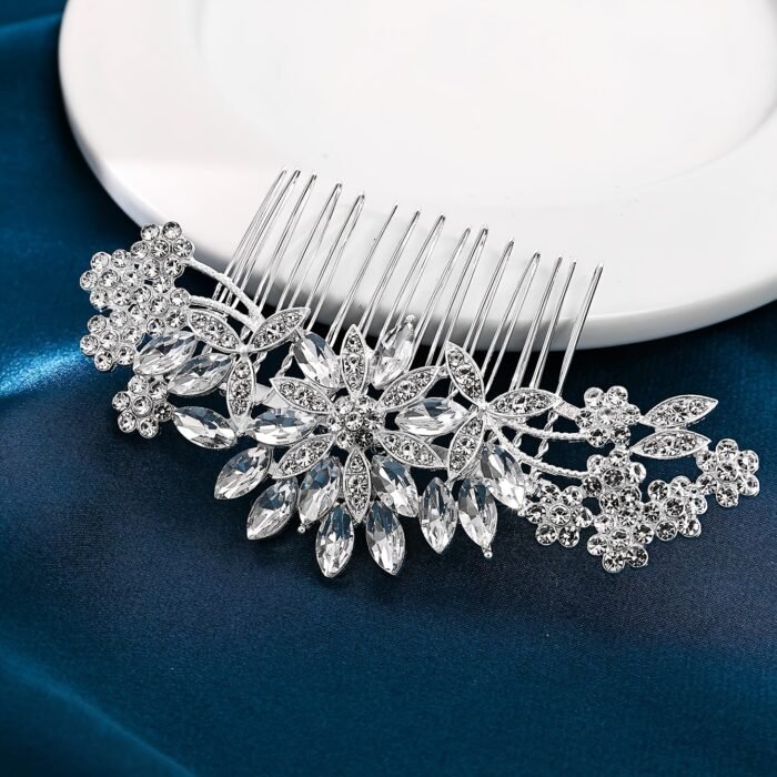 Elegant Exquisite Romantic Glamorous Flower Hair Comb, Women Girls Casual Party Wedding Supplies, Princess Fairy Style Bridal Fresh Hair Accessories, Gift Photo Props - Image 4