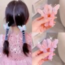 GUIJUI 2pcs Cute Butterfly Phone Cord Hair Ties for Kids, High Elasticity Resin Hair Bands, All-Season Daily & Casual Wear, Christmas & Valentine'S Day Gift, Knit Fabric Weaving Method