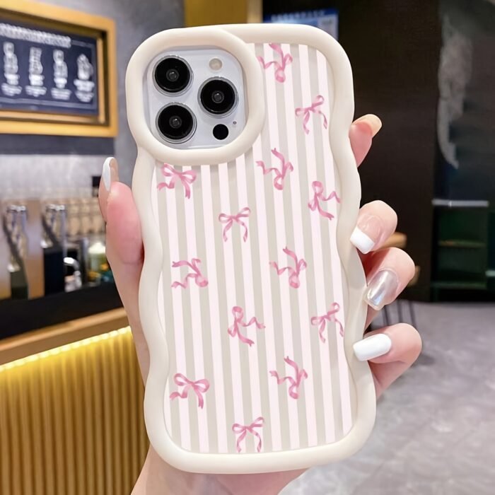 3 Pieces of Large Wave Edge Bow Silicone Anti-Fall Mobile Phone Case Suitable for Apple Mobile Phone - Image 6