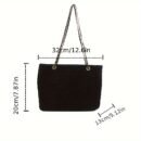 1pc Trendy Nylon Tote Bag with Chain Strap - Lightweight, Casual Style, Zipper Closure, Polyester Lined, Solid Color Shoulder Bag for Everyday Use, Everyday Shoulder Bag|Trendy Tote Bag|Zippered Closure, Small Tote Bag